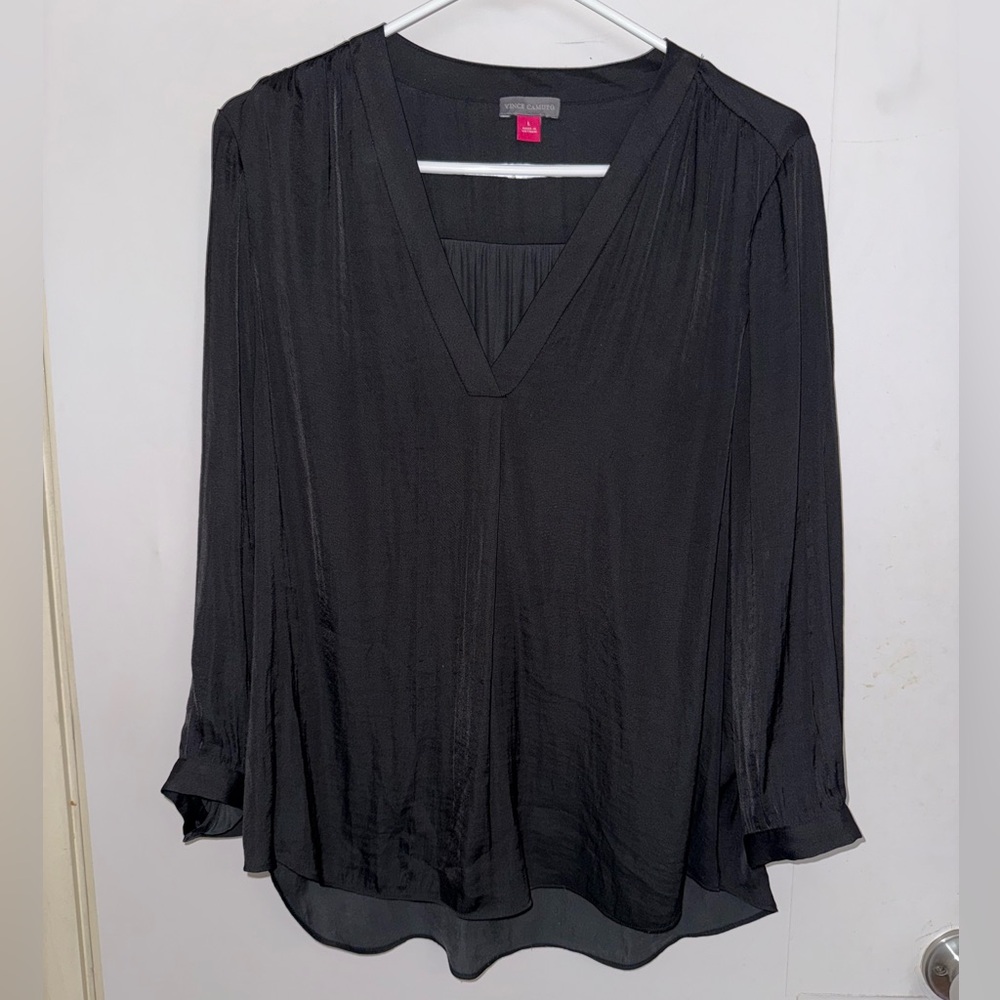 Elegant Black V-Neck Women's Top